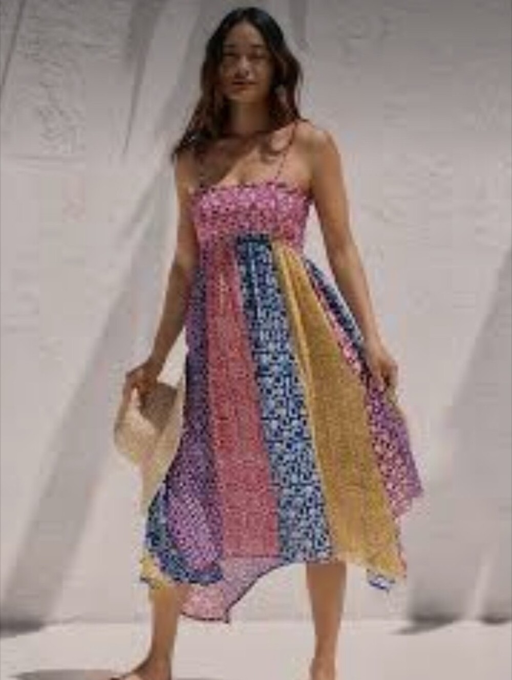 Anthropologie Multicolor Striped Patchwork Midi Dress
